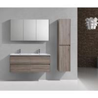 Badkamermeubelset Sanimar Murcia 120 cm Inclusief Spiegelkast Rustiek Eiken Licht Sanimar - thumbnail