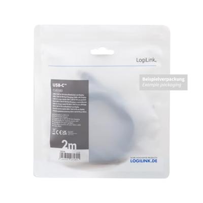 LogiLink USB-C-kabel USB 2.0 USB-A stekker 1.00 m Zwart Stekker past op beide manieren CU0181