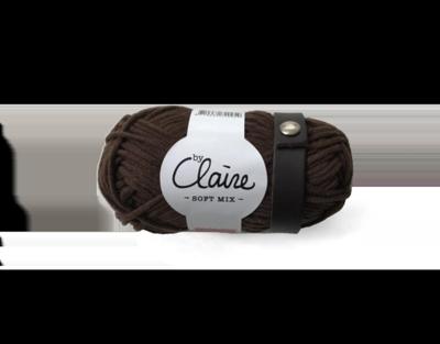 Leren Sjaal lus met drukknoop 21cm donkerbruin Leren Sjaal lus met drukknoop 21cm donkerbruin