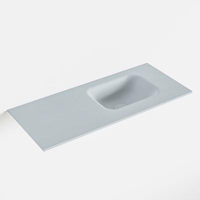 MONDIAZ LEX Clay solid surface inleg wastafel voor toiletmeubel 70cm. Positie wasbak rechts