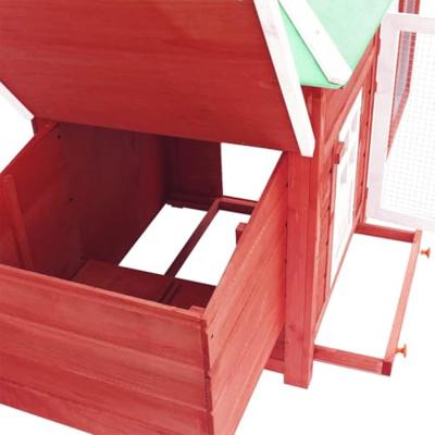 VidaXL Kippenhok met nestkast 190x72x102 massief vurenhout rood