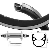 Kgs voorwiel 28 inch (622) velg ryde stratos/zilver zwart vaste as - thumbnail