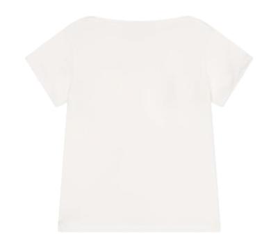 T-shirt kind korte mouwen hart PETIT BATEAU wit