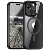JT Berlin Pankow Hybrid MagSafe Backcover Apple iPhone 15 Zwart, Transparant MagSafe compatible - thumbnail