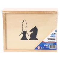 Houten Schaakstukken in Kistje 19x15.5 cm - thumbnail
