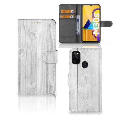 Samsung Galaxy M21 | M30s | Book Style Case | White Wood