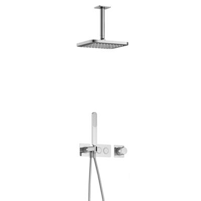 Hotbath Gal - Inbouw Regendoucheset - Chroom - Thermostatisch - Plafondbuis 15 cm - Hoofddouche 220 mm - Staafhanddouche
