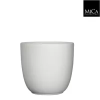 Mica Decorations tusca ronde pot mat wit maat in cm: 25 x 28 - thumbnail