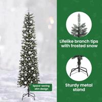 Kunstkerstboom met 300 LED Groen 210 cm PVC en Plastic en Staal - thumbnail