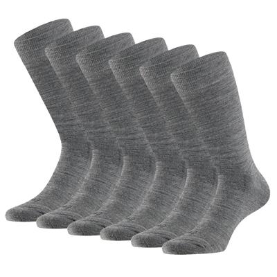 Apollo Merinowollen Sokken Badstof Zool 6-pack Medium Grey Melange-39/42