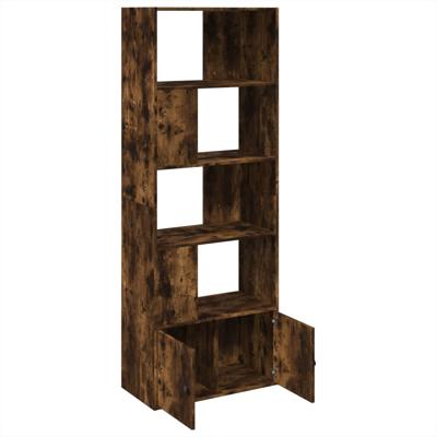 Boekenkast 70x36x189 cm bewerkt hout gerookt eikenkleurig