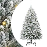 Kunstkerstboom met 150 LED Groen en Wit 150 cm PVC en Metaal - thumbnail