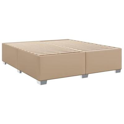 Boxspring met matras kunstleer cappuccinokleurig 180x200 cm