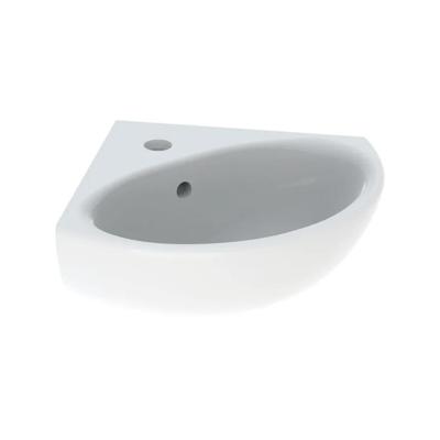 Geberit Hoekfontein Bastia 45x40 cm met Kraangat met Overloop Glanzend Wit Geberit Hoekfontein Bastia 45x40 cm met Kraangat met Overloop Glanzend Wit