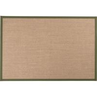 Vloerkleed Linna grijs 200x290 met olijfgroene band - thumbnail