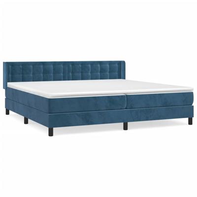 Boxspring met matras fluweel donkerblauw 200x200 cm