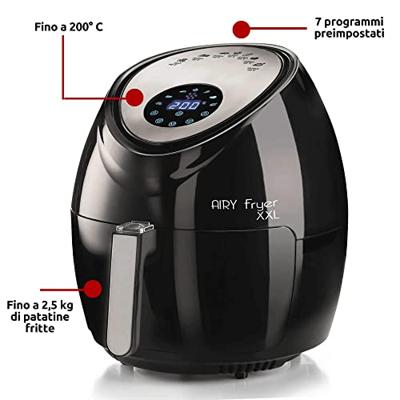 Ariete airy fryer xxl heteluchtfriteuse (zwart, 2.5 kg | 5.5 liter)