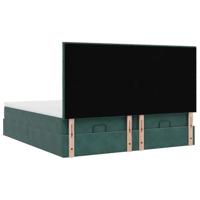 Ottoman bed met matrassen 180x200cm fluweel donkergroen - thumbnail