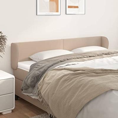 Hoofdbord met randen 183x23x78/88 cm kunstleer cappuccinokleur