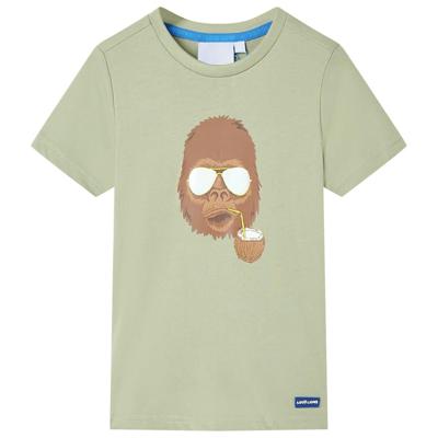 Kindershirt met korte mouwen 92 lichtkakikleurig