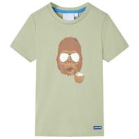 Kindershirt met korte mouwen 92 lichtkakikleurig - thumbnail