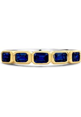 TI SENTO-Milano 12274BY Ring zilver-kleursteen goud- en zilverkleurig-blauw TI SENTO-Milano 12274BY Ring zilver-kleursteen goud- en zilverkleurig-blauw