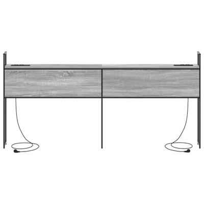 Opberghoofdbord met hoofdeinde met opslag Grijs sonoma 200 cm Bewerkt hout Opberghoofdbord met hoofdeinde met opslag Grijs sonoma 200 cm Bewerkt hout