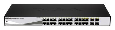 Web Smart DGS-1210-24P - Switch - Beheerd - 24 x 101001000 (PoE) + 4 x combo Gigabit EthernetGigabit SFP - desktop, rack-uitvoering - PoE (193 W) Web Smart DGS-1210-24P - Switch - Beheerd - 24 x 101001000 (PoE) + 4 x combo Gigabit EthernetGigabit SFP - desktop, rack-uitvoering - PoE (193 W)