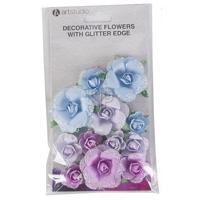 Papieren Bloemen met Glitters - thumbnail