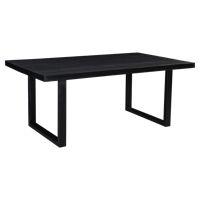 LivingFurn Eettafel 'Kala' Mangohout, 200 x 100cm, kleur zwart - thumbnail