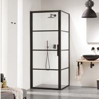 Douchecabine Sealskin Soho 80x70 cm Met Draaideur Links Hoekcabine 8 mm Helderglas Mat Zwart - thumbnail