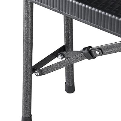 Set van 2 uitklapbare bierbanken in polyrattan zwart 180 cm Set van 2 uitklapbare bierbanken in polyrattan zwart 180 cm