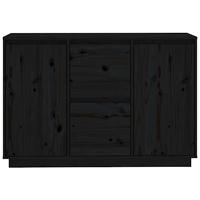 Dressoir 111x34x75 cm massief grenenhout zwart - thumbnail