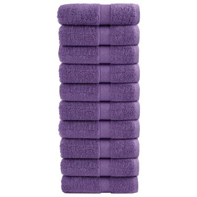 VidaXL Premium washandjes solund 10 stuks paars 30x30 cm 600 g/m2