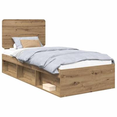 Bedframe Ambachtelijk eiken 100 x 200 cm Massief grenenhout