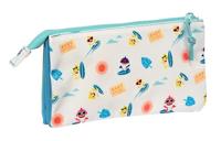 Pennenetui met 2 vakken Baby Shark Surfing Blauw Wit 22 x 12 x 3 cm - thumbnail