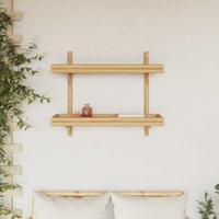 Wandplank met plank Wandgemonteerd Bruin 75 x 26 x 60 cm Bamboe - thumbnail