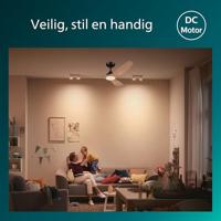 Philips LED Olas Plafondventilator 30 W (Ø x h) 1320 mm x 310 mm Zwart Met afstandsbediening, Dimbaar - thumbnail