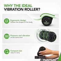 Tunturi Vibrating duo Massage Roller voor rugmassage | voetmassage | elektrische | met 3 niveau's | compact formaat | Zwart - thumbnail