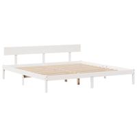 Bedframe zonder matras massief grenenhout wit 200x200 cm - thumbnail