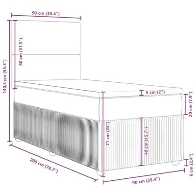 Boxspring met matras fluweel donkergrijs 90x200 cm