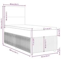 Boxspring met matras fluweel donkergrijs 90x200 cm - thumbnail