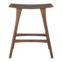 Ethnicraft Barkruk 'Osso' Gevernist Teakhout, kleur Bruin (zithoogte 65cm) - thumbnail