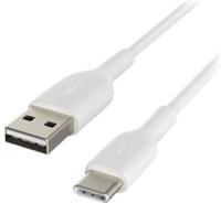 Belkin BoostCharge USB-C-kabel, USB-C/USB-A kabel, USB Type-C-kabel, oplader kabel voor iPhone 16, iPhone 15 Plus/Pro/Pro Max, Samsung Galaxy S24, Pixel, iPad Pro, Nintendo Switch en meer, 15 cm, wit - thumbnail