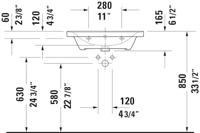 Wastafel Duravit D-Neo Met Rand Overloop Kraanvlak Zonder Kraangat 65 cm Hoogglans Wit - thumbnail