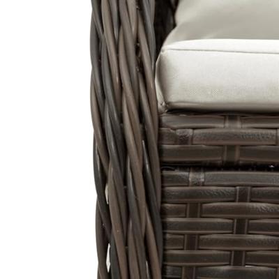 5-delige Tuinset met kussens poly rattan bruin