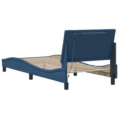 Bedframe zonder matras "Hanko" 80x200 cm stof blauw