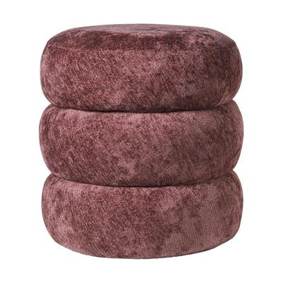 Opbergpoef bubbles - bordeauxrood - ø41x41 cm Opbergpoef bubbles - bordeauxrood - ø41x41 cm