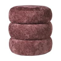 Opbergpoef bubbles - bordeauxrood - ø41x41 cm - thumbnail