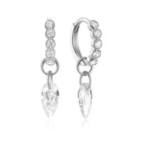 Tijdloze Elenza Zilveren Oorbellen met Witte Zirkonia - Elegante Dames Sieraden - thumbnail